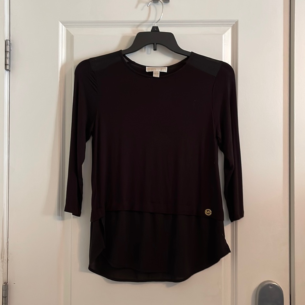 Michael Kors black 3/4 sleeve shirt